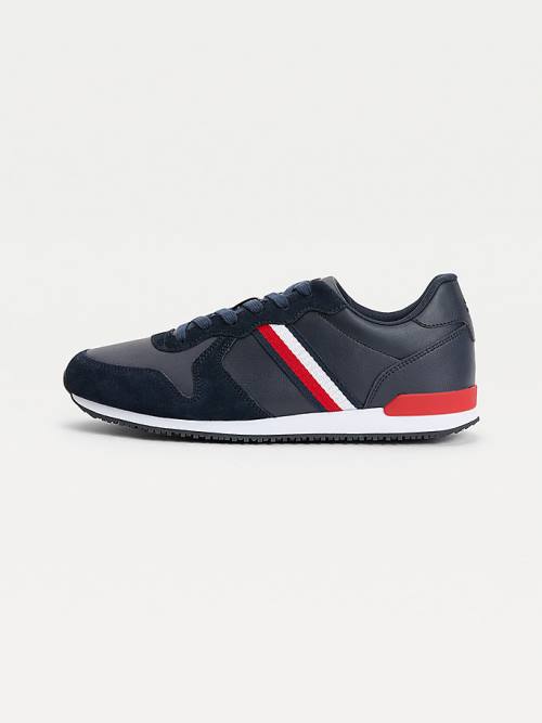 Tommy Hilfiger Iconic Leather Retro Running Moški Superge Modra | TH140CDU