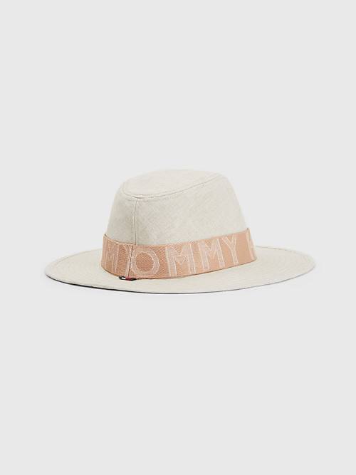 Tommy Hilfiger Iconic Linen Fedora Ženske Kapa Bež | TH435KZB