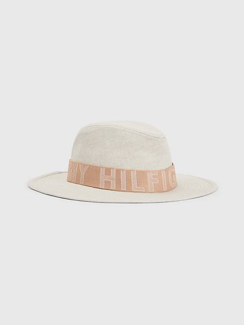 Tommy Hilfiger Iconic Linen Fedora Ženske Kapa Bež | TH435KZB