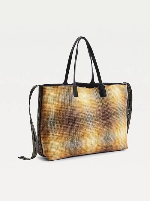 Tommy Hilfiger Iconic Shadow Check Tote Ženske Torbice Rumena | TH248RUL