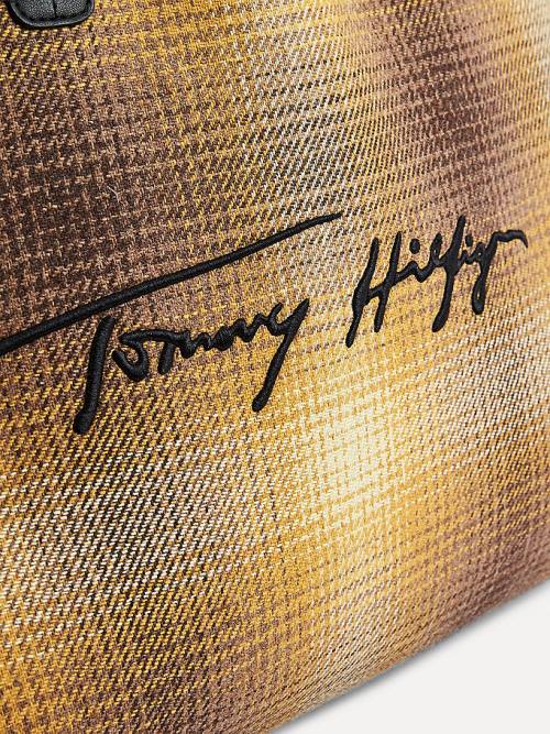 Tommy Hilfiger Iconic Shadow Check Tote Ženske Torbice Rumena | TH248RUL