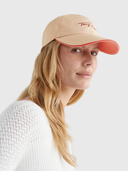 Tommy Hilfiger Iconic Signature Logo Cap Ženske Kapa Bež | TH067SQU