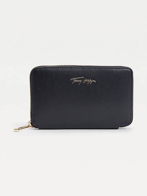 Tommy Hilfiger Iconic Signature Zip-Around Ženske Denarnice Modra | TH837HIG