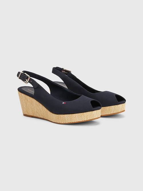 Tommy Hilfiger Iconic Slingback Espadrille Wedges Ženske Sandali Modra | TH015ROC