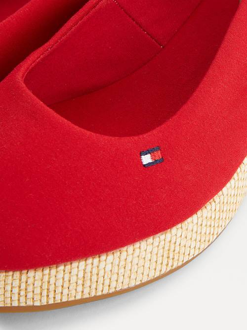 Tommy Hilfiger Iconic Slingback Espadrille Wedges Ženske Sandali Rdeča | TH478RQN