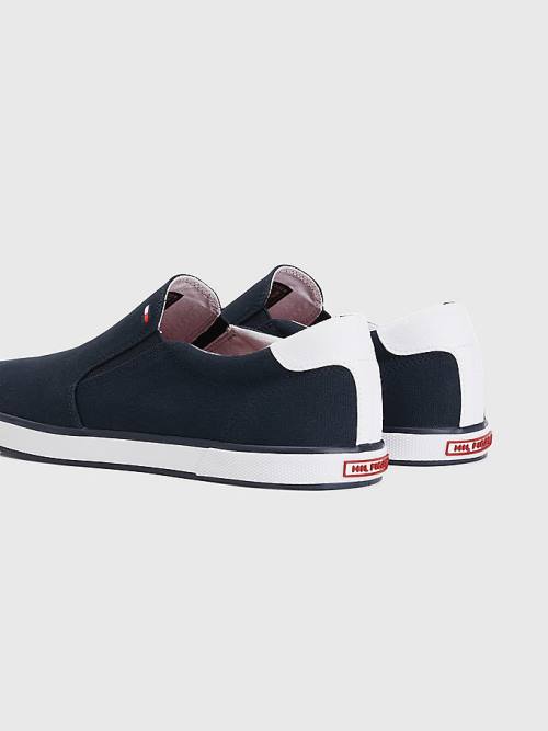 Tommy Hilfiger Iconic Slip-On Canvas Moški Superge Modra | TH207RFB