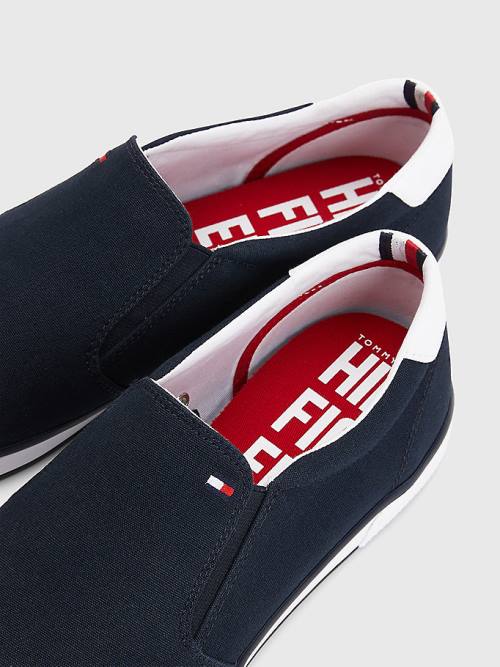 Tommy Hilfiger Iconic Slip-On Canvas Moški Superge Modra | TH207RFB