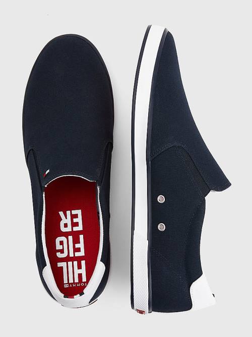 Tommy Hilfiger Iconic Slip-On Canvas Moški Superge Modra | TH207RFB