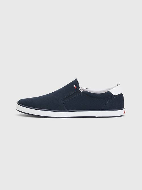 Tommy Hilfiger Iconic Slip-On Canvas Moški Superge Modra | TH207RFB