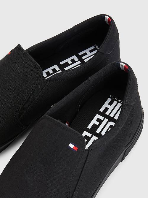 Tommy Hilfiger Iconic Slip-On Canvas Moški Superge Črna | TH692ZWB