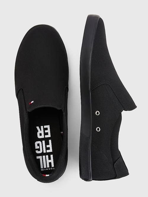 Tommy Hilfiger Iconic Slip-On Canvas Moški Superge Črna | TH692ZWB