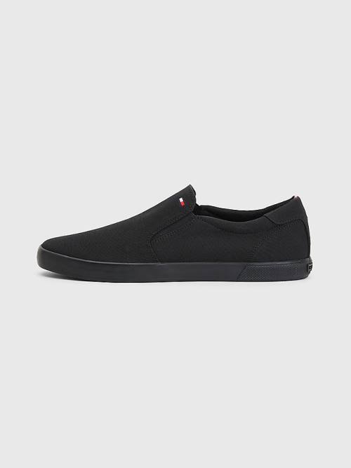 Tommy Hilfiger Iconic Slip-On Canvas Moški Superge Črna | TH692ZWB