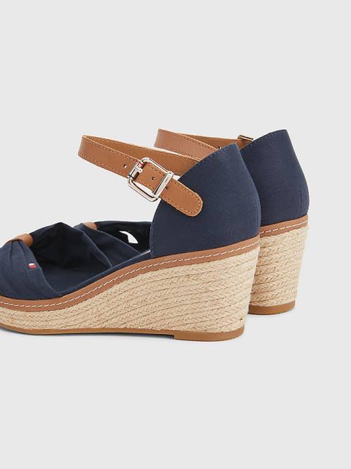 Tommy Hilfiger Iconic Wedge Espadrille Ženske Sandali Modra | TH103BCR