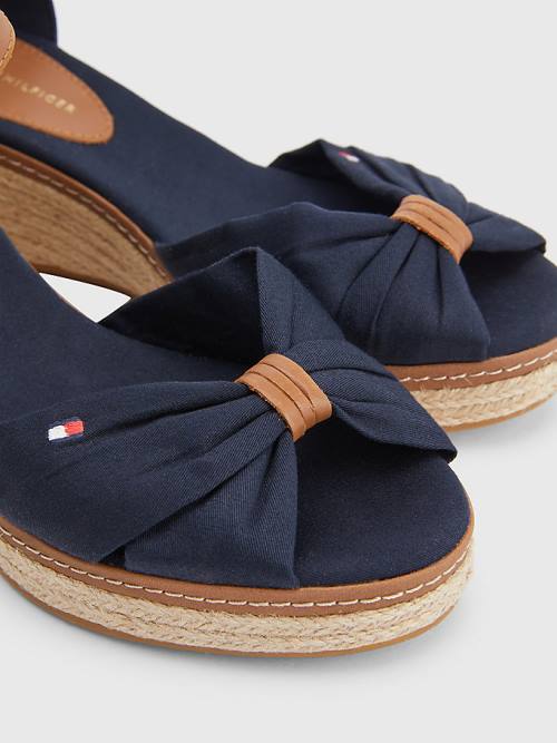 Tommy Hilfiger Iconic Wedge Espadrille Ženske Sandali Modra | TH103BCR