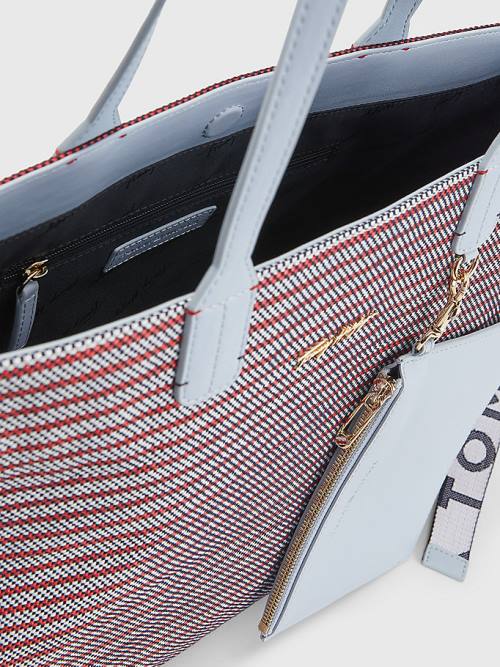 Tommy Hilfiger Iconic Woven Tote Ženske Torbice Rdeča | TH865RJW