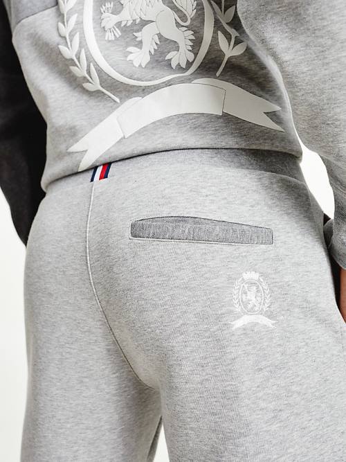 Tommy Hilfiger Icons Colour-Blocked Crest Joggers Moški Hlače Siva | TH934SQE