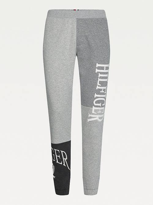 Tommy Hilfiger Icons Colour-Blocked Crest Joggers Moški Hlače Siva | TH934SQE