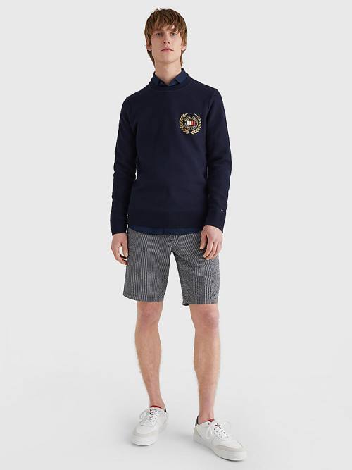 Tommy Hilfiger Icons Crest Embroidery Jumper Moški Puloverji Modra | TH435IWY