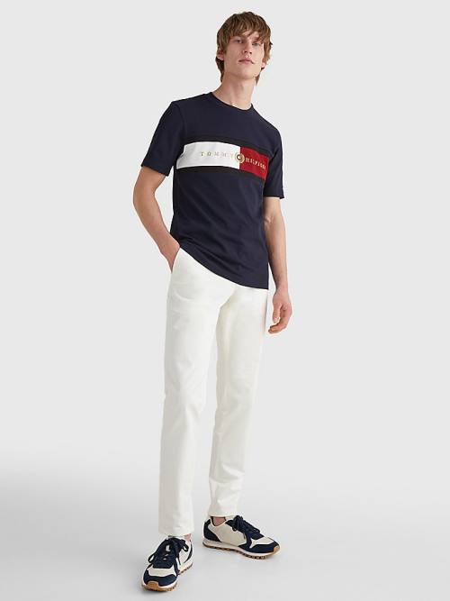 Tommy Hilfiger Icons Crest Moški Majice Modra | TH642LWY