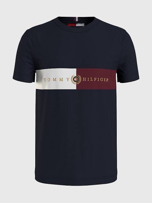 Tommy Hilfiger Icons Crest Moški Majice Modra | TH642LWY