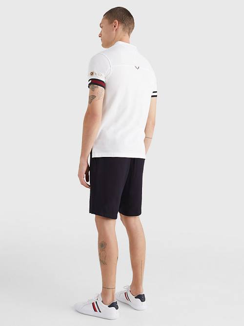 Tommy Hilfiger Icons Flag Slim Fit Moški Polo Majica Bela | TH573CXS