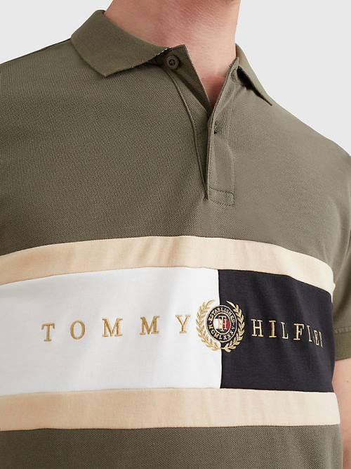 Tommy Hilfiger Icons Logo Regular Fit Moški Polo Majica Kaki | TH789BLR