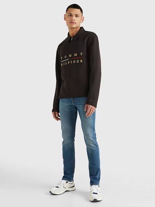 Tommy Hilfiger Icons Mock Turtleneck Relaxed Fit Moški Pulover Črna | TH273RGI