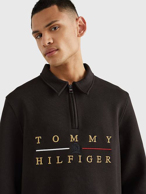 Tommy Hilfiger Icons Mock Turtleneck Relaxed Fit Moški Pulover Črna | TH273RGI