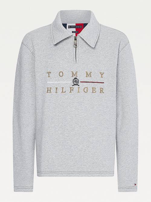 Tommy Hilfiger Icons Mock Turtleneck Relaxed Fit Moški Pulover Siva | TH415UKB