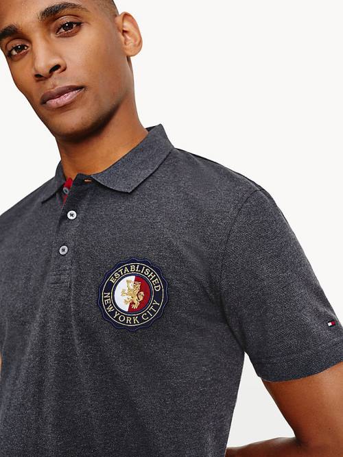 Tommy Hilfiger Icons Organic Cotton Regular Fit Moški Polo Majica Siva | TH513VGB