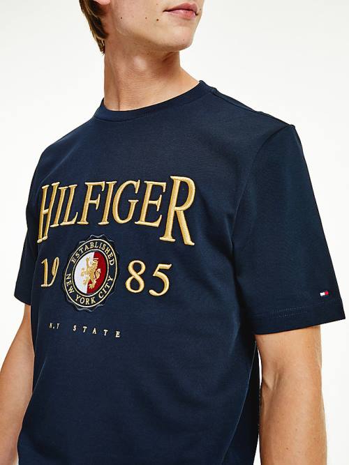 Tommy Hilfiger Icons Relaxed Fit Moški Majice Modra | TH476GPA