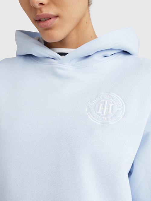 Tommy Hilfiger Interlock Circle Logo Ženske Pulover s kapuco Modra | TH426TRW