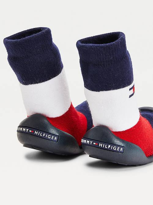 Tommy Hilfiger Knitted Signature Slipper Sock Fantje Škornji Modra | TH186LDB