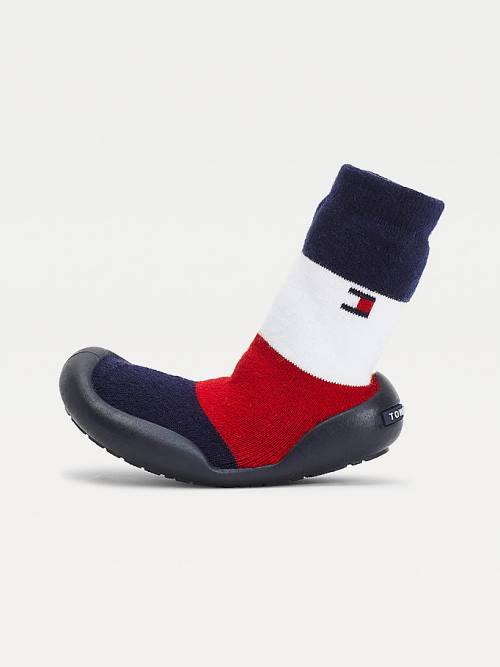 Tommy Hilfiger Knitted Signature Slipper Sock Fantje Škornji Modra | TH186LDB