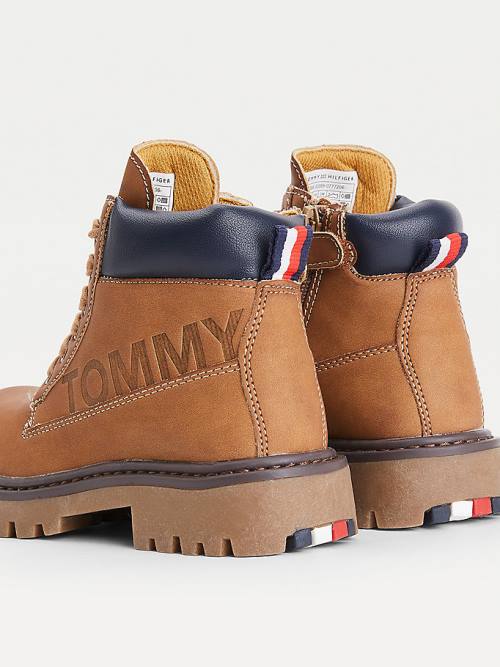 Tommy Hilfiger Lace-Up Cleated Sole Ankle Booties Fantje Škornji Rumena | TH703WXZ