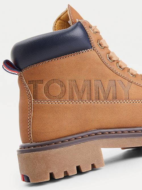 Tommy Hilfiger Lace-Up Cleated Sole Ankle Booties Fantje Škornji Rumena | TH703WXZ