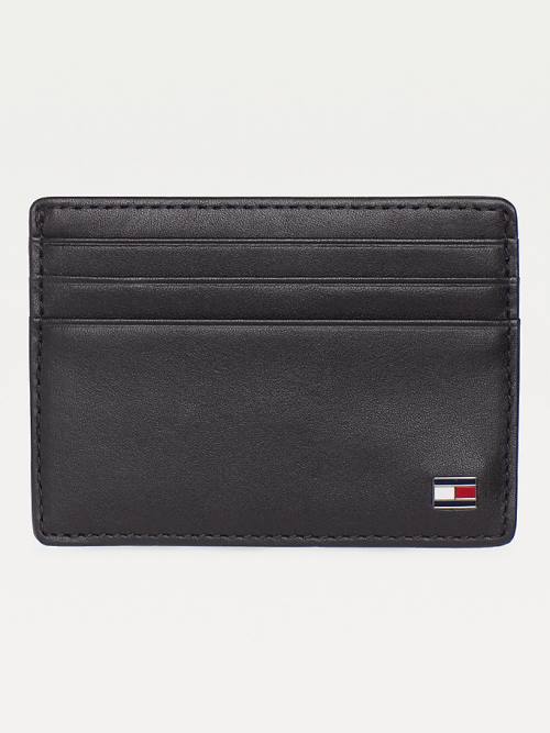 Tommy Hilfiger Leather Card Holder Moški Denarnice Črna | TH164VKL