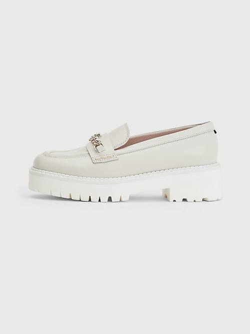 Tommy Hilfiger Leather Chain Chunky Ženske Loafers Bež | TH614ZKR