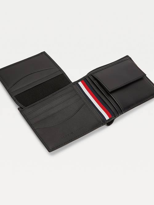 Tommy Hilfiger Leather Credit Card Moški Denarnice Črna | TH392OHR