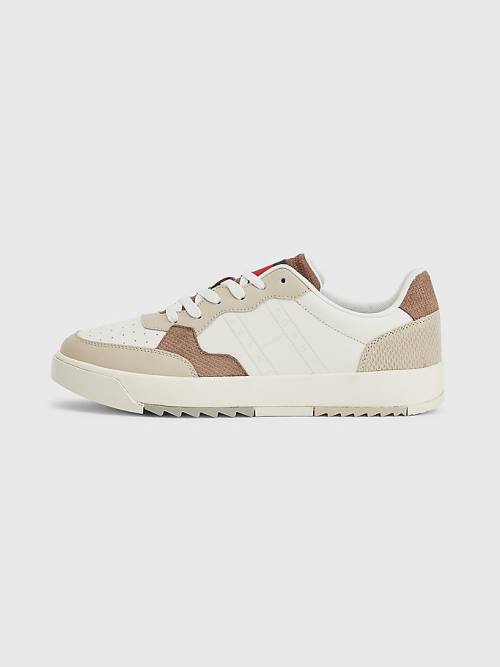 Tommy Hilfiger Leather Cupsole Moški Superge Bež | TH309YGV