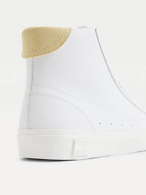 Tommy Hilfiger Leather High-Top Ženske Superge Rumena | TH456JPX