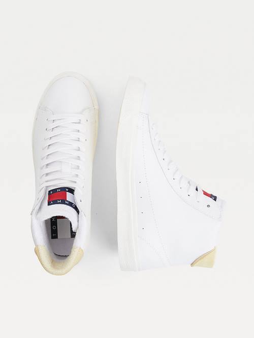 Tommy Hilfiger Leather High-Top Ženske Superge Rumena | TH456JPX