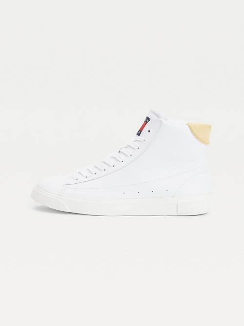 Tommy Hilfiger Leather High-Top Ženske Superge Rumena | TH456JPX