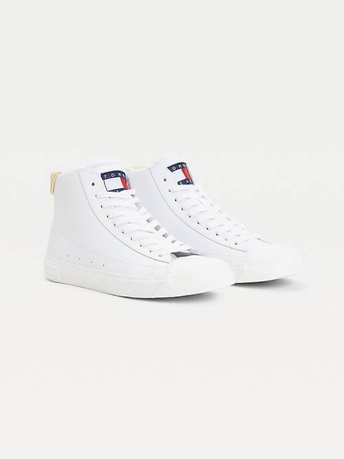 Tommy Hilfiger Leather High-Top Ženske Superge Rumena | TH456JPX