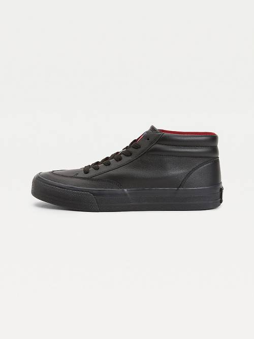 Tommy Hilfiger Leather Mid Skate Moški Superge Črna | TH146ZIU