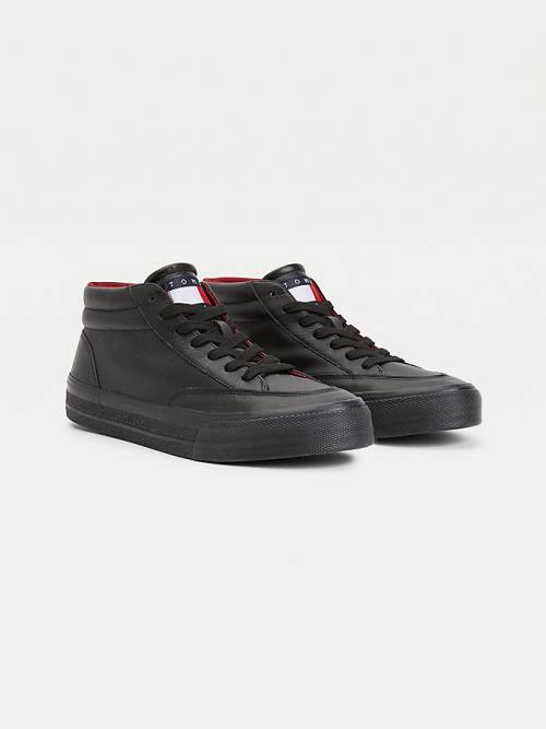 Tommy Hilfiger Leather Mid Skate Moški Superge Črna | TH146ZIU