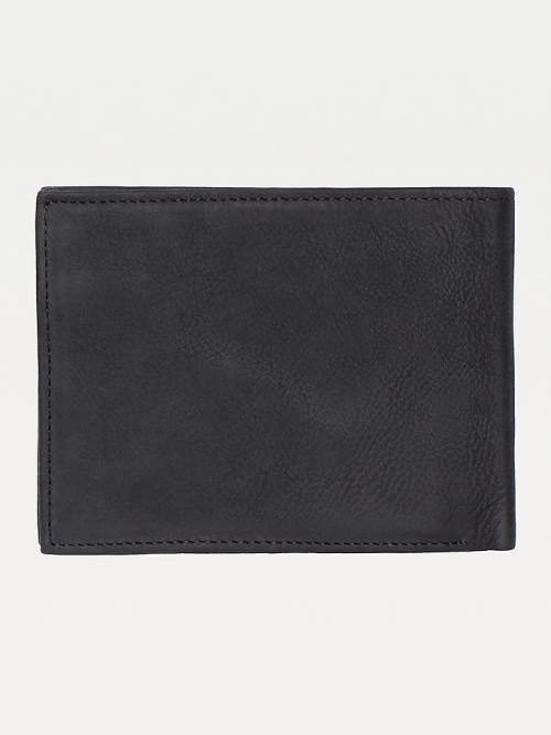 Tommy Hilfiger Leather Trifold Moški Denarnice Črna | TH456BQK