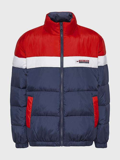 Tommy Hilfiger Lightweight Colour-Blocked Puffer Ženske Jakne Modra | TH035LAE