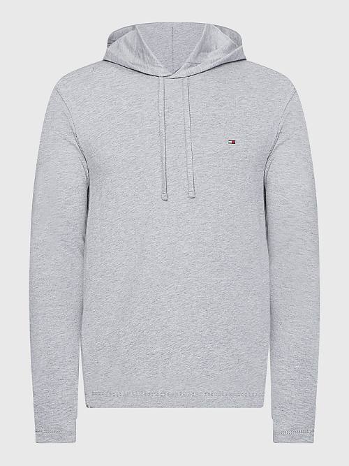 Tommy Hilfiger Lightweight Moški Pulover s kapuco Siva | TH964JCK