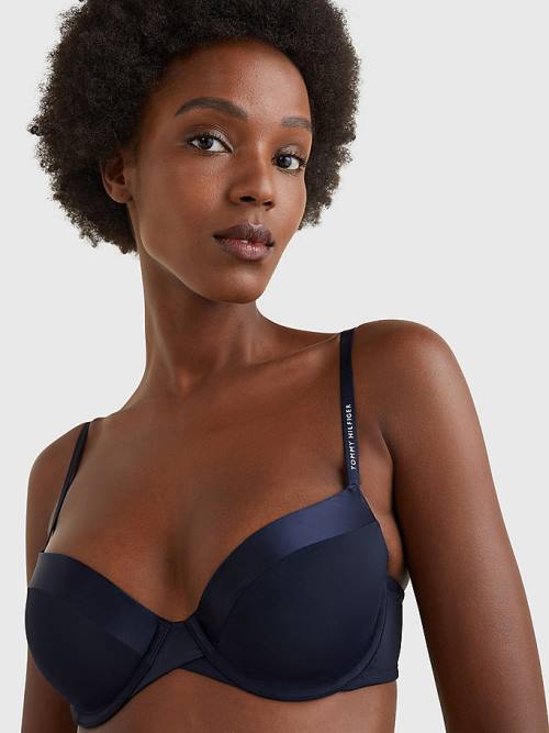 Tommy Hilfiger Logo Balconette Bra Ženske Spodnje Perilo Modra | TH862FOR